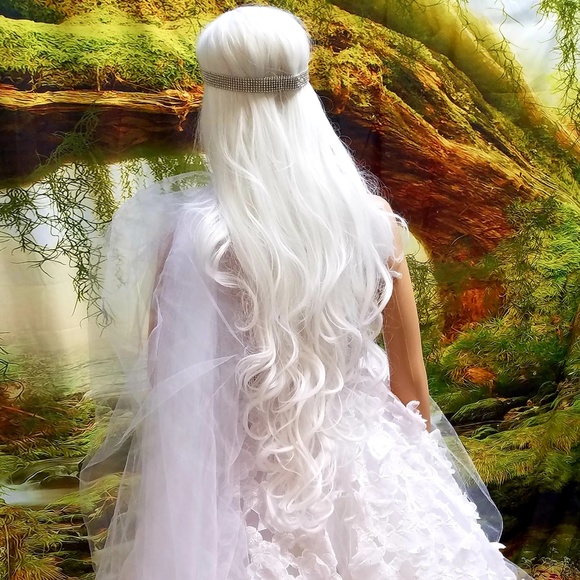 ADHIRA 4pc 3D Lace Tulle Sari Wedding Ballgown - Picture 7 of 8